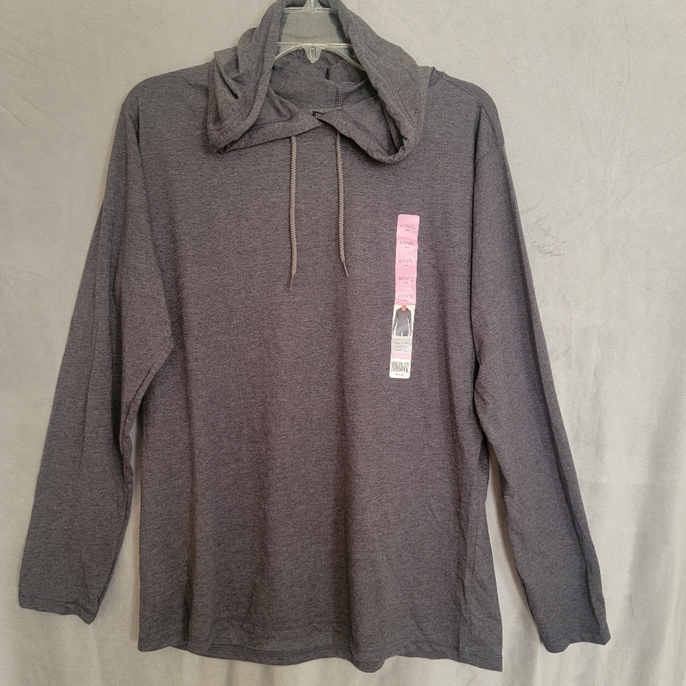 Gray Lightweight Long Sleeve Hoodie, Size XL